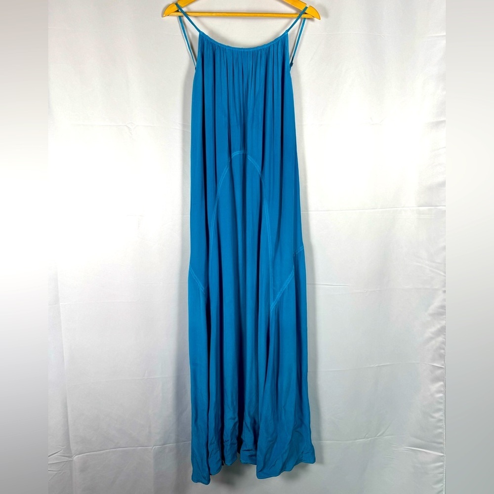 All Saints Amor Maxi Dress Hawaiian Blue NWT Flowy Oversized Boho Relaxed Size 4